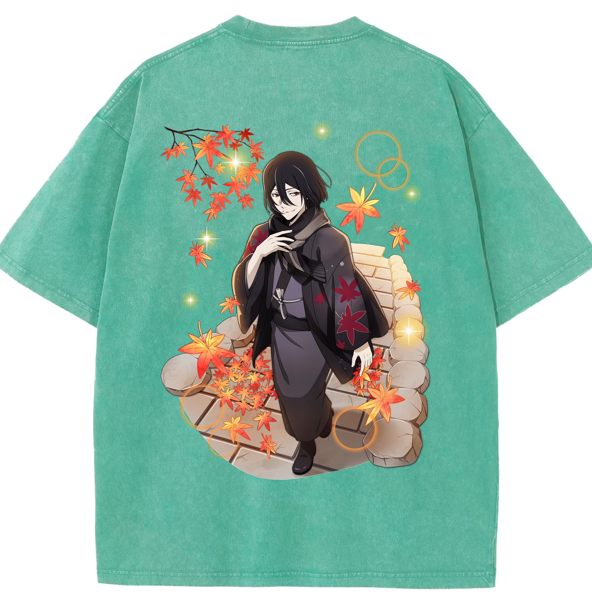 （画像用） 文豪ストレイドッグス Bungo Stray Dogs 綿100% ヴィンテージ風 半袖Tシャツ（背面プリント）